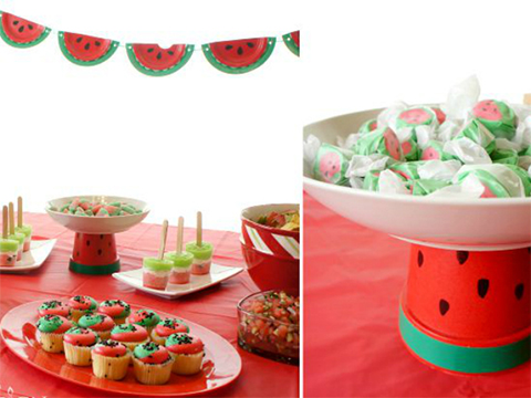 Watermelon Candy1 Hướng dẫn cách bài trí bàn tiệc dưa hấu cho hè rực rỡ