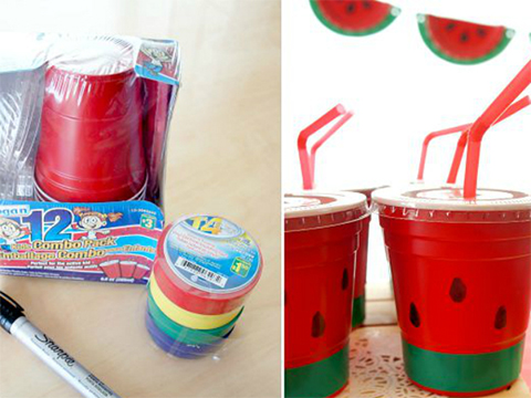 Watermelon Cups Hướng dẫn cách bài trí bàn tiệc dưa hấu cho hè rực rỡ